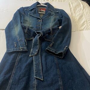 90’s Denim Trench Coat with Belt